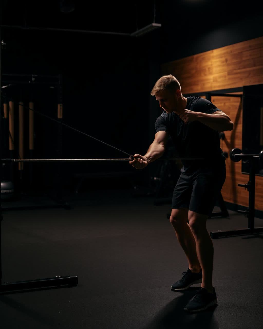 Golfare som tränar golfanpassad fysik i performance-gym